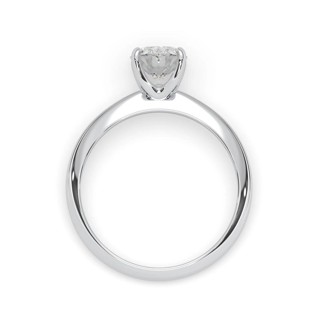 OctaPearl Oval Cut Solitaire Engagement Ring