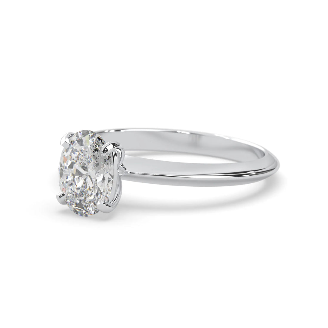 OctaPearl Oval Cut Solitaire Engagement Ring
