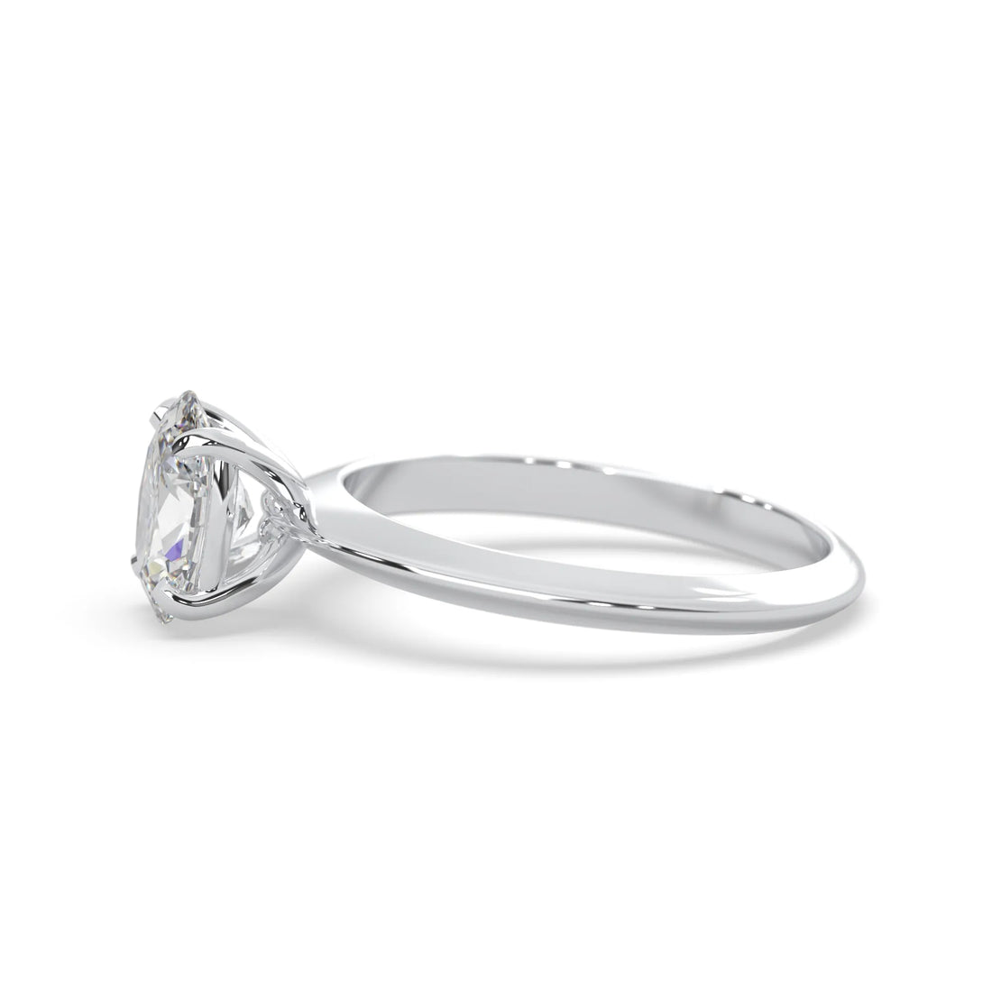 OctaPearl Oval Cut Solitaire Engagement Ring