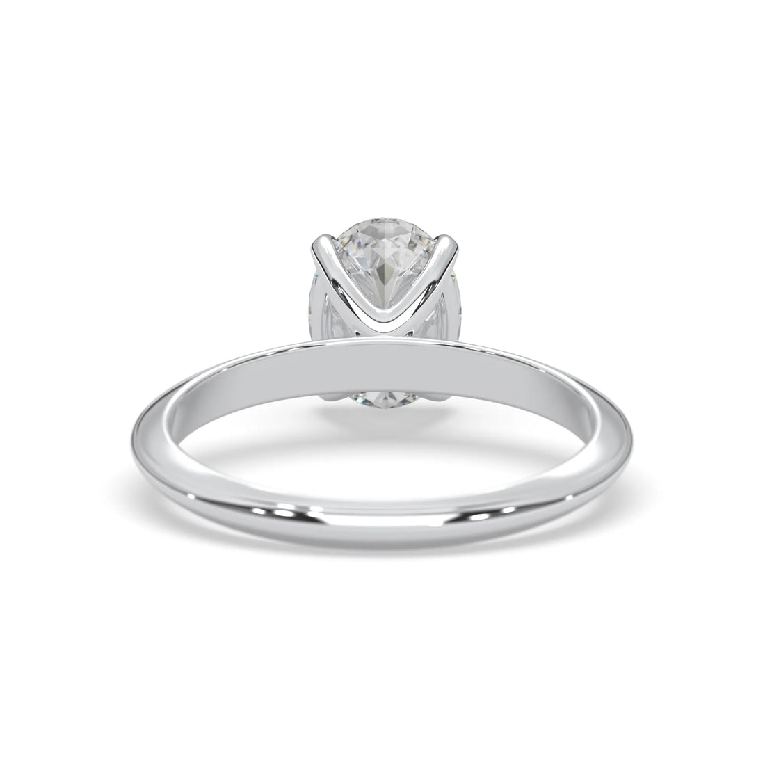 OctaPearl Oval Cut Solitaire Engagement Ring