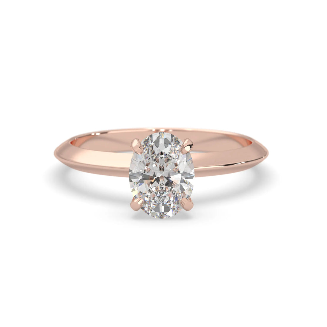 OctaPearl Oval Cut Solitaire Engagement Ring