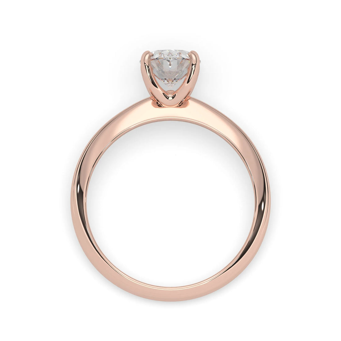 OctaPearl Oval Cut Solitaire Engagement Ring