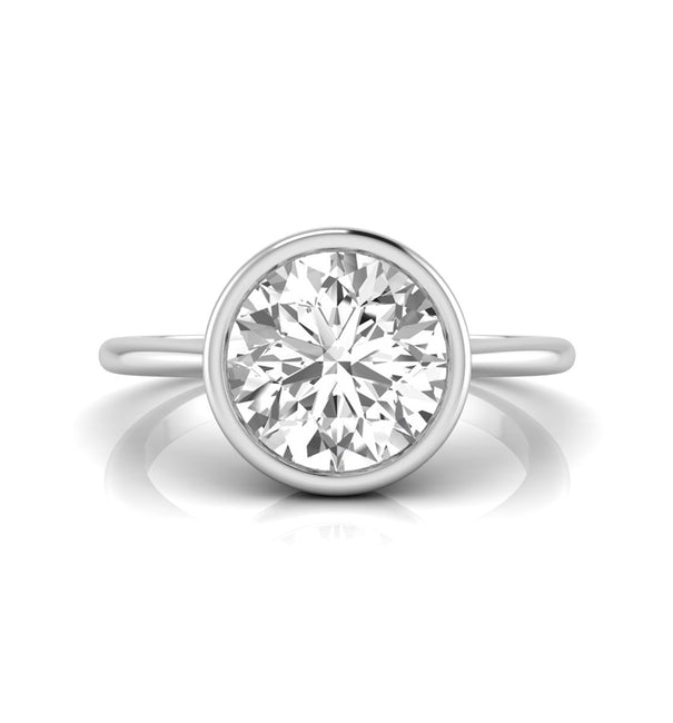 Old European Cut Moissanite Bezel Set Solitaire Ring