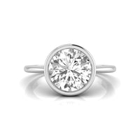 Old European Cut Moissanite Bezel Set Solitaire Ring