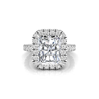 Radiant & Round Moissanite Halo Anniversary Gift Ring