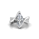 Marquise Moissanite Bypass Tension Set Criss Cross Ring