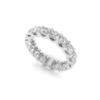 Round Moissanite U Shaped Shared Prong Eternity Band