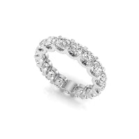 Round Moissanite U Shaped Shared Prong Eternity Band
