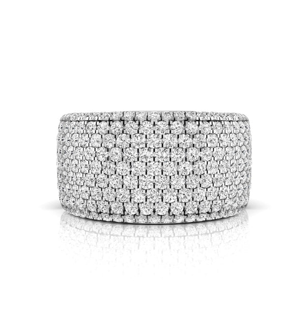 Round Moissanite Half Eternity Band For Men & Women