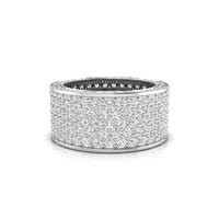 Three Sided Round Moissanite Eternity Wedding Band