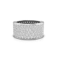Three Sided Round Moissanite Eternity Wedding Band