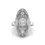 Old European Cut CZ Five Stone Art Deco Navette Ring