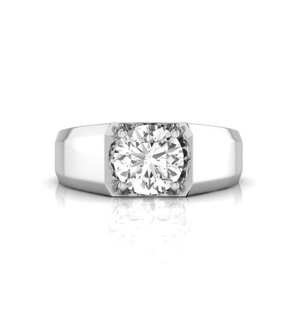 Round Moissanite Solitaire Ring For Men & Women