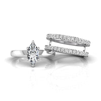 Marquise Moissanite Enhancer Guard Ring Set For Wedding