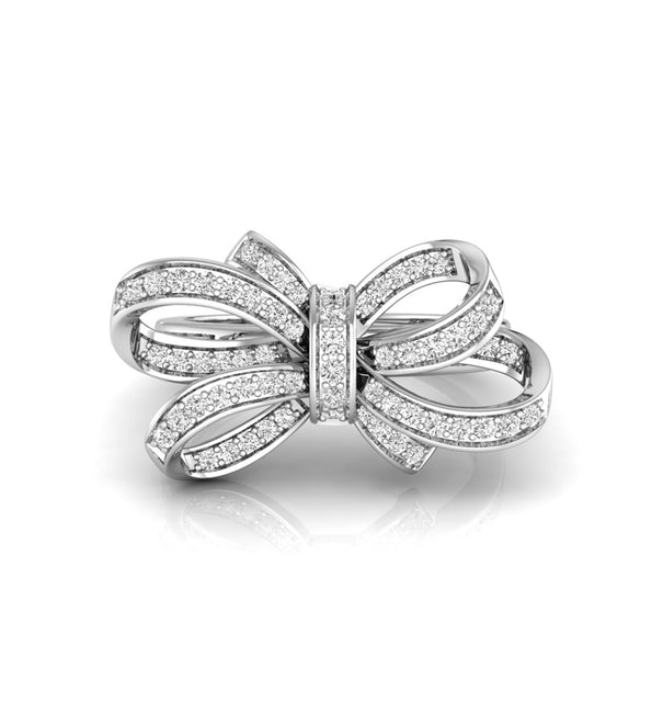 Round Moissanite Bow Knot Ring For Women