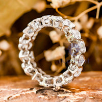 Heart CZ Stone Bezel Set Eternity Band For Proposal