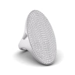 Micro Pave Setting Round Moissanite Oval Shape Cocktail Engagement Ring For Men & Women