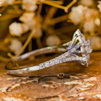 Round Moissanite Split Shank SNOWFLAKE Ring