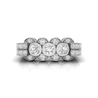 Round Cut Moissanite Bezel Set Engagement Ring
