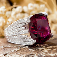 Garnet Cocktail Ring With Side Accent