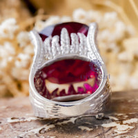 Garnet Cocktail Ring With Side Accent