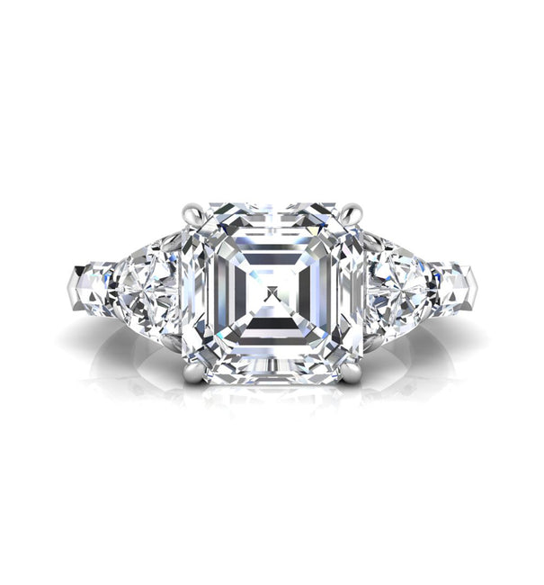 Asscher & Fancy Shape CZ Five Stone Engagement Ring