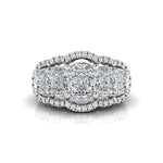 Marquise & Princess CZ Stone Halo Anniversary Gift Ring