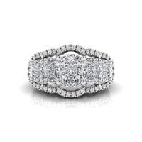 Marquise & Princess CZ Stone Halo Anniversary Gift Ring