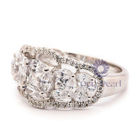 Marquise & Princess CZ Stone Halo Anniversary Gift Ring