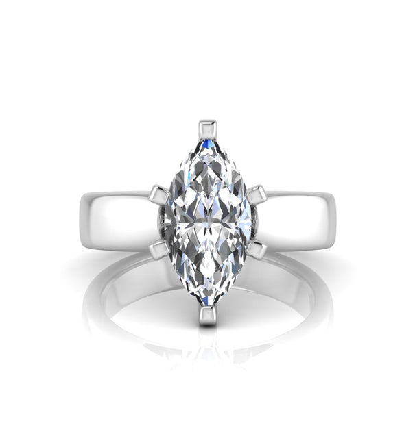 Marquise Moissanite Solitaire Wedding Anniversary Ring