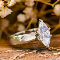 Marquise Moissanite Solitaire Wedding Anniversary Ring