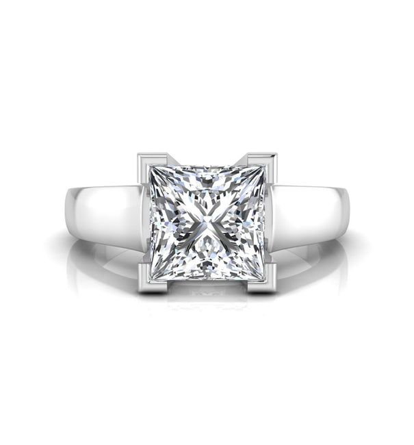 Princess Moissanite Classic Solitaire Engagement Ring