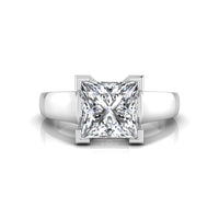 Princess Moissanite Classic Solitaire Engagement Ring