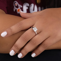 Princess Moissanite Classic Solitaire Engagement Ring - alternate view