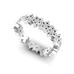 Star Shape Eternity Band With Round Moissanite