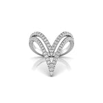 Round Moissanite Deep V Double Row Chevron Band