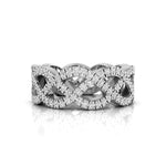 Round Moissanite Criss Cross Braided Eternity Wedding Band