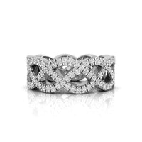 Round Moissanite Criss Cross Braided Eternity Wedding Band