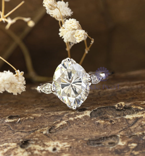 Five Stone Oval & Round Cut Moissanite Anniversary Gift Ring For Wife (2 5/9 TCW) alternate