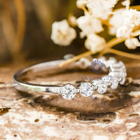 Moissanite Half Eternity Engagement Band Ring For Women