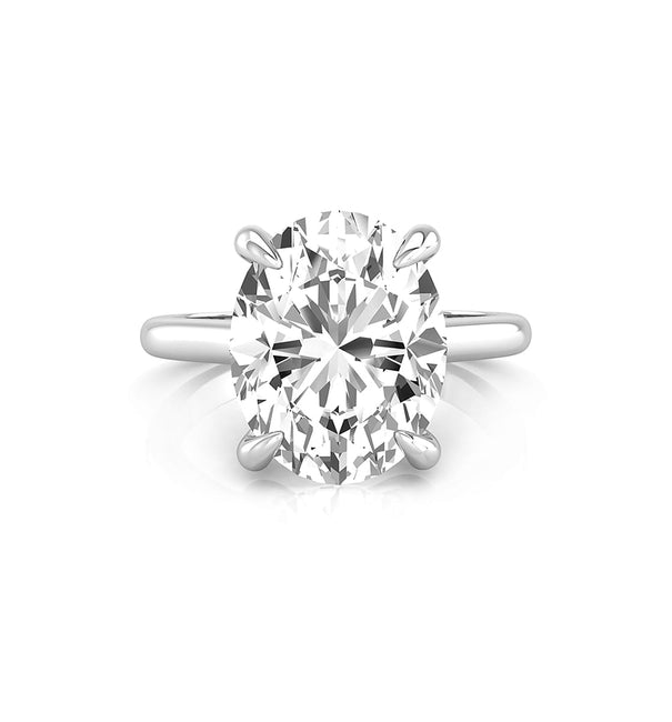 Oval Cut Moissanite Pointed Solitaire Engagement Proposal Ring For Bridal