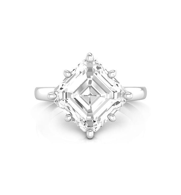 Asscher Cut Moissanite Solitaire Wedding Anniversary Gift Ring For Wife