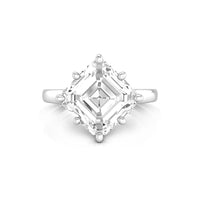 Asscher Cut Moissanite Solitaire Wedding Anniversary Gift Ring For Wife