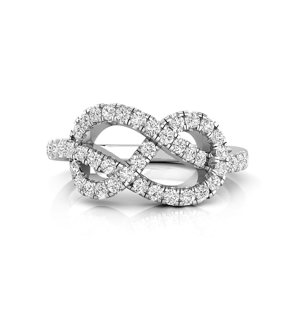 Round Moissanite Love Knot Infinity Engagement & Wedding Ring For Women