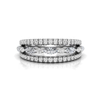 Marquise & Round CZ Stone Half Eternity Wedding Band