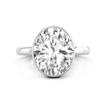 Bezel Set Oval Cut Moissanite Classic Solitaire Wedding Anniversary Gift Ring