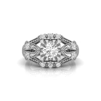 Old European Cut Moissanite Openwork Edwardian Ring