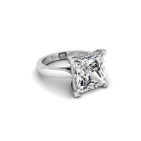 Princess Cut Moissanite Four Prong Set Solitaire Wedding Engagement Ring