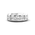 Five Stone Round Moissanite Wedding Band For Men & Women