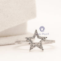 Moissanite Trendy Star Shape Engagement Ring For Girl-Women